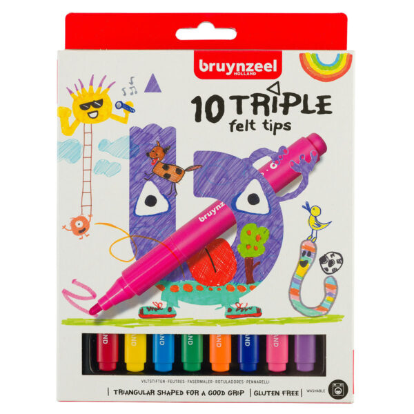 Bruynzeel Kids Triple viltstiften set 10