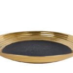 Schaal "Luuk" goud/zwart metaal 33x33x4cm