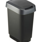 Rotho Afvalbak 10L TWIST dark silver