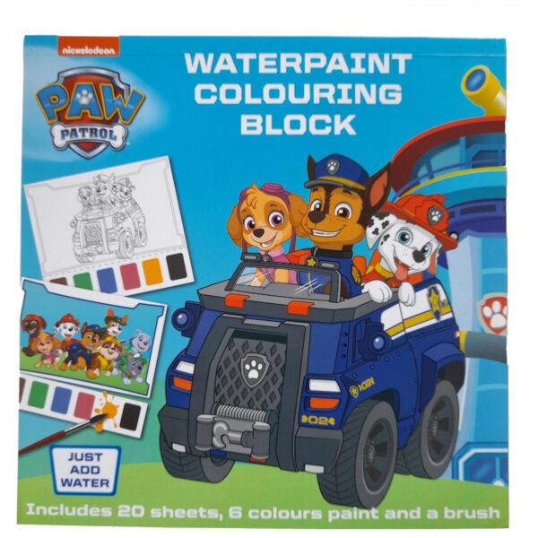 Waterverf kleurboek Paw Patrol