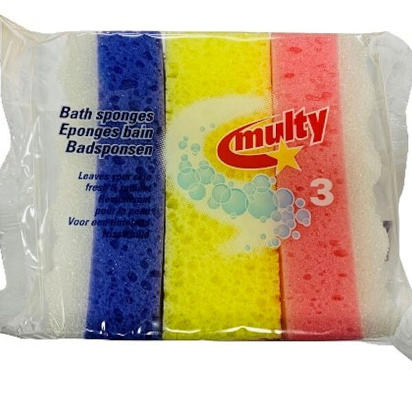 Multy badsponsen 3 stuks gemengede kleuren