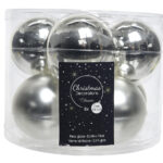 Kerstbal Glas 7.00cm 8 stuks - Zilver
