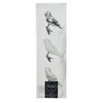 Kerstbal Glas Vogel op clip 3 stuks - Zilver