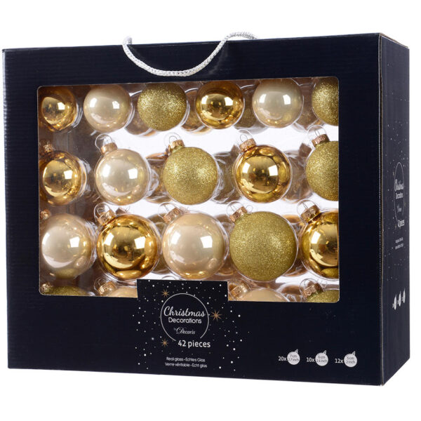 Kerstbal Glas set 42 stuks - Goud