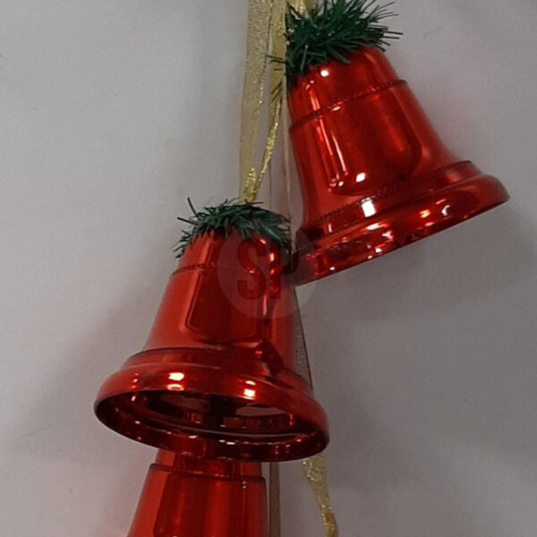 Dezo Kerstbellen met Dennentakjes - Rood