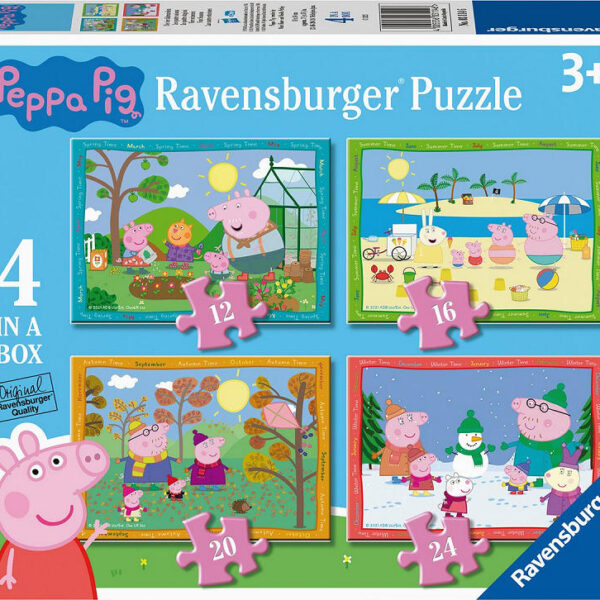 4 puzzels Peppa Big 12+16+20+24 stukjes