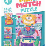 Puzzel 3x24 stukjes Schattige robots