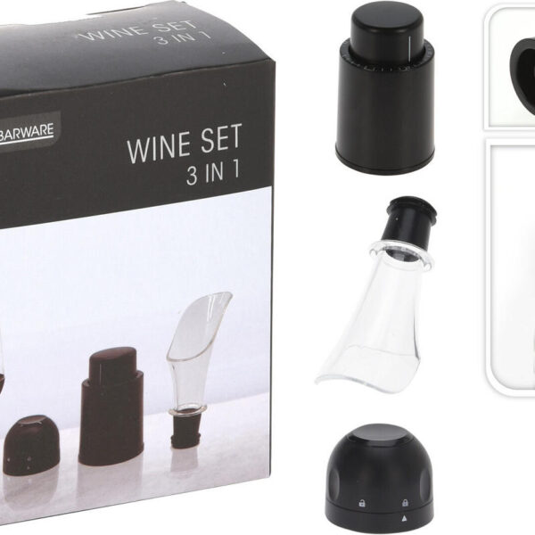 EH Barware Wijnset 3 stuks zwart