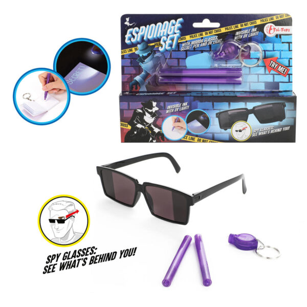 Spionageset -spiegelbrilmet geheimschrift penmet UV lamp
