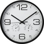 Wandklok met weerstation - Zwart