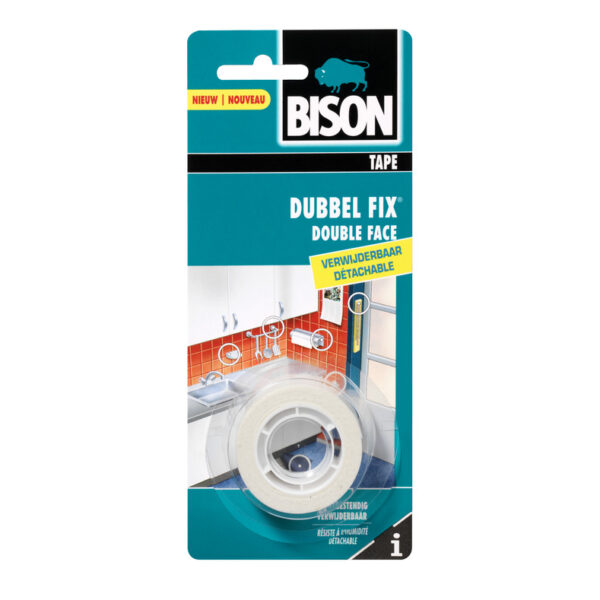 Bison Doublefix Verwijderbaar rol 1,5m x 19mm wit kaart