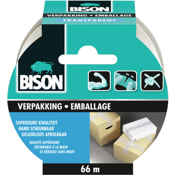 Bison Verpakkingstape Transparant rol 66 meter