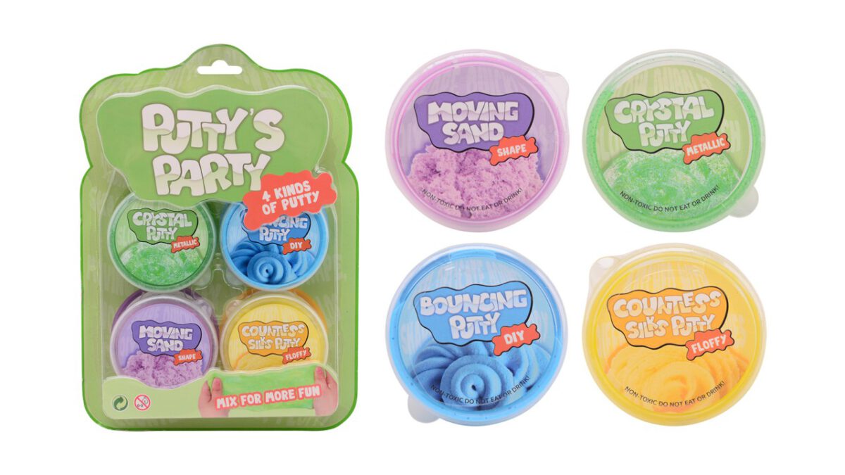 Putty Party, 4 stuks op blisterkaart