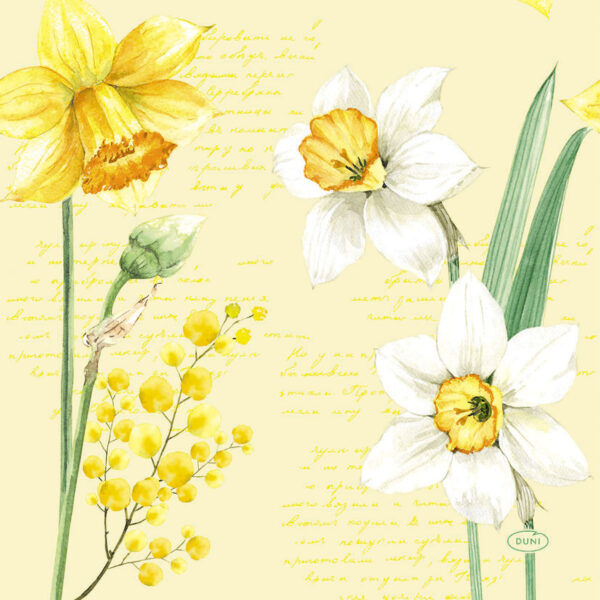 Duni servetten Spring Daffodil 3-laags 33x33cm