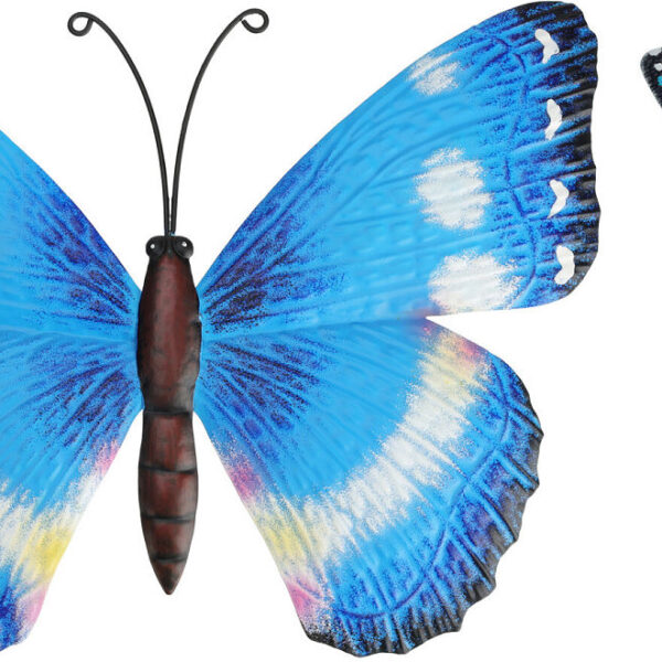 Muurdecoratie metalen vlinder 27.5x23cm