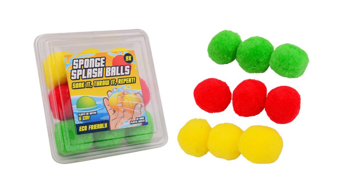 Aqua Fun Spons splash ballen in bewaardoos 9 stuks