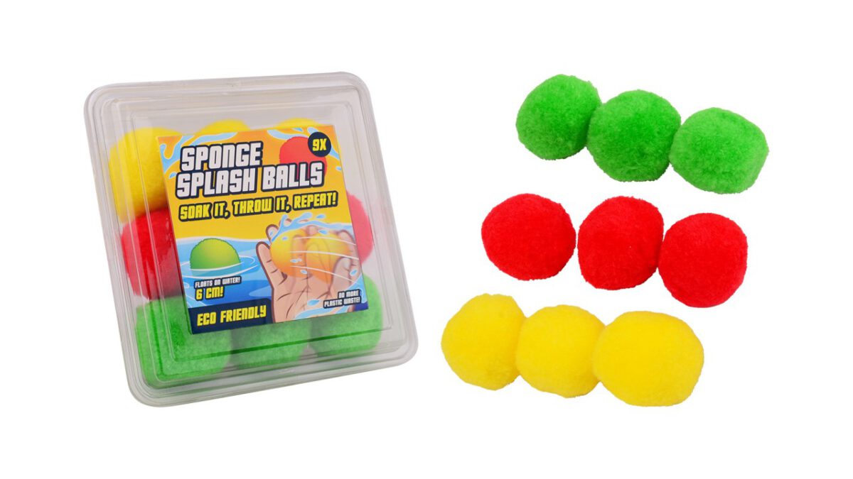 Aqua Fun Spons splash ballen in bewaardoos 9 stuks