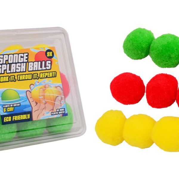 Aqua Fun Spons splash ballen in bewaardoos 9 stuks