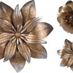 Muurdecoratie Bloem brons 35 cm