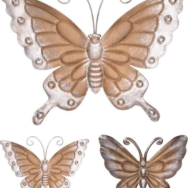 Muurdecoratie metalen vlinder brons 23 x 29 cm