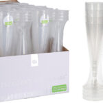 Re-Usable Transparant Champagnegals PP 130ml set 4 stuks