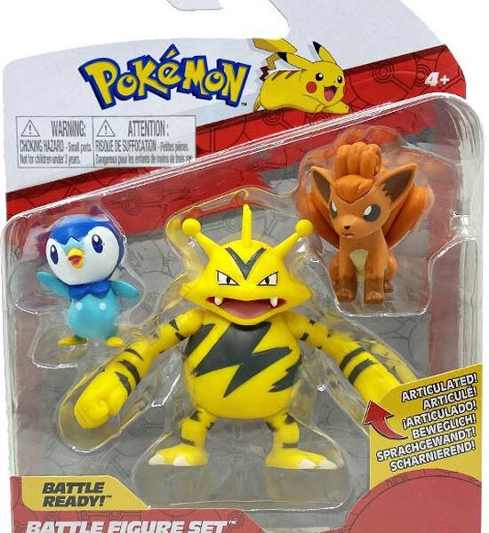 Pokemon Battle Figure set -Piplup, Vulpix, Electabuzz