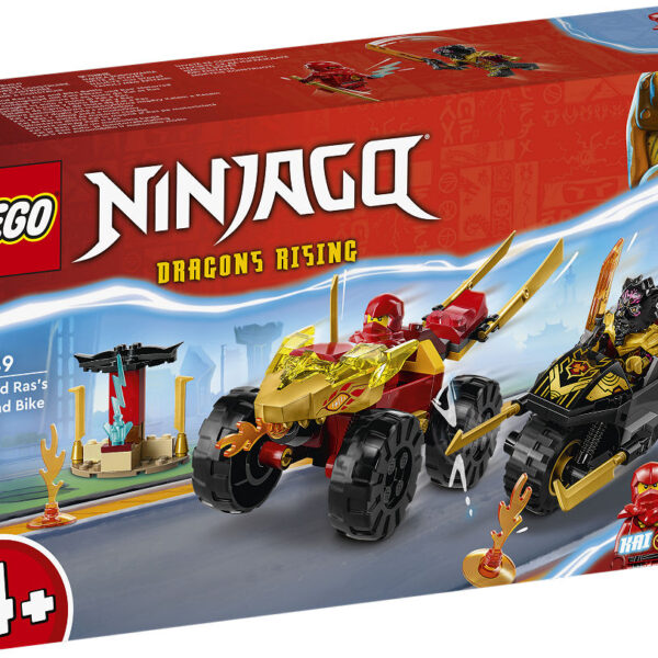 LEGO Ninjago Kai en Ras' duel tussen auto en motor