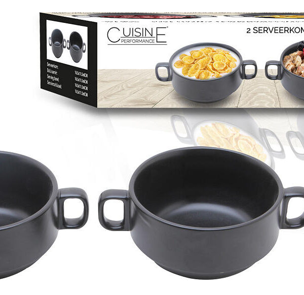 Cuisine Performance Soepkom 350ml 2 stuks mat zwart