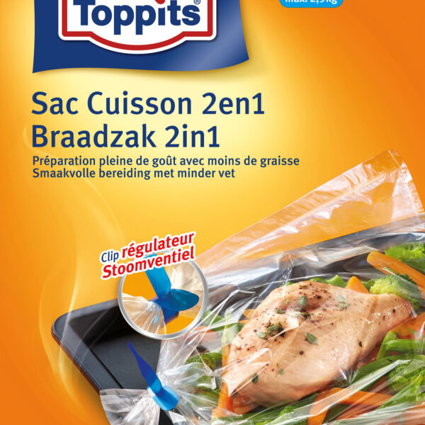 Toppits Braadzakken 2in1 25x38cm 8 stuks