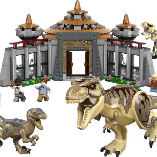 LEGO Jurassic World Bezoekerscentrum: T. rex en raptor aanval