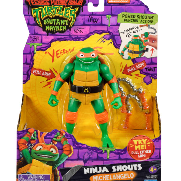 TMNT Mutant Mayhem Ninja Shouts figure - Michelangelo