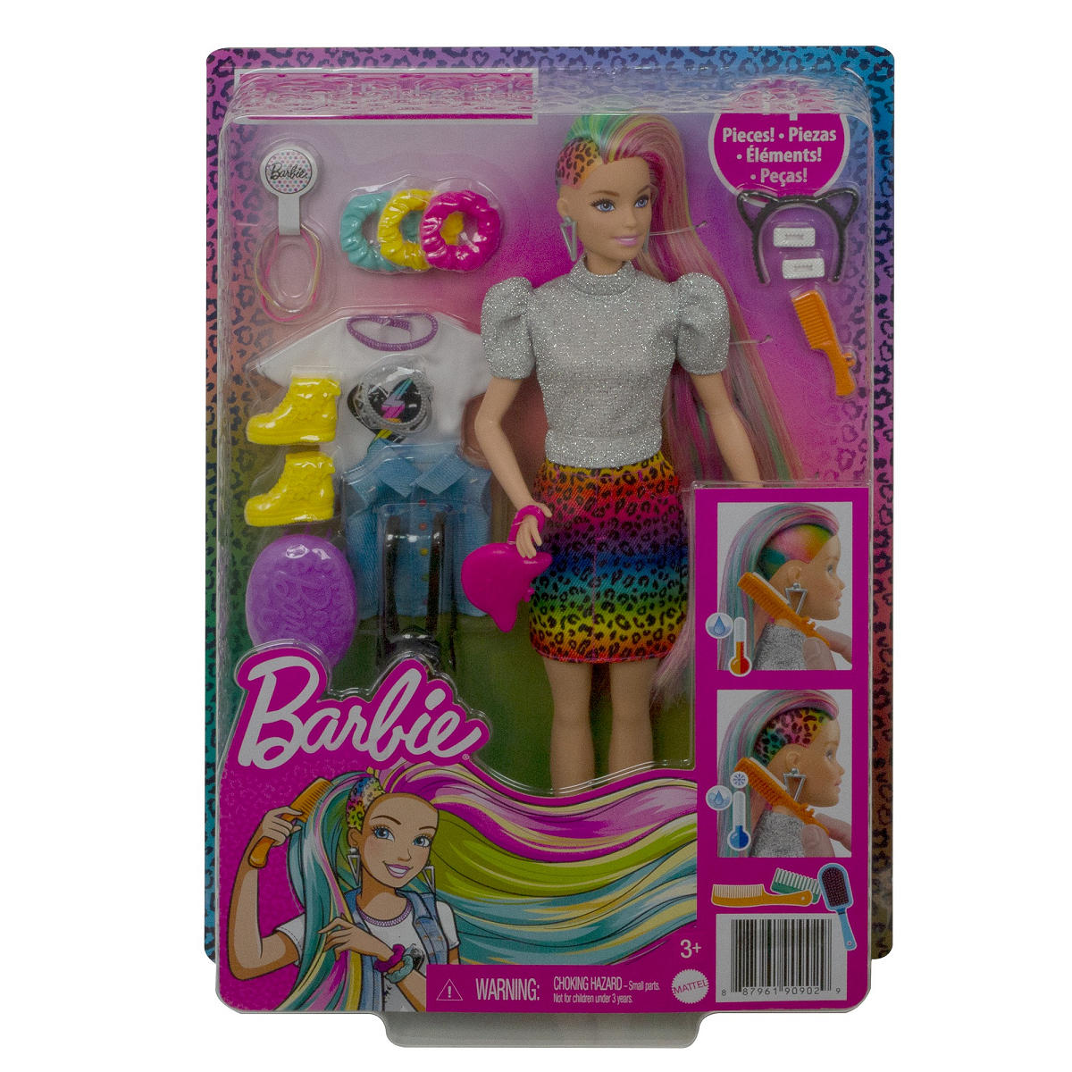 Barbie Leopard Regenbooghaar | RC Hellevoet