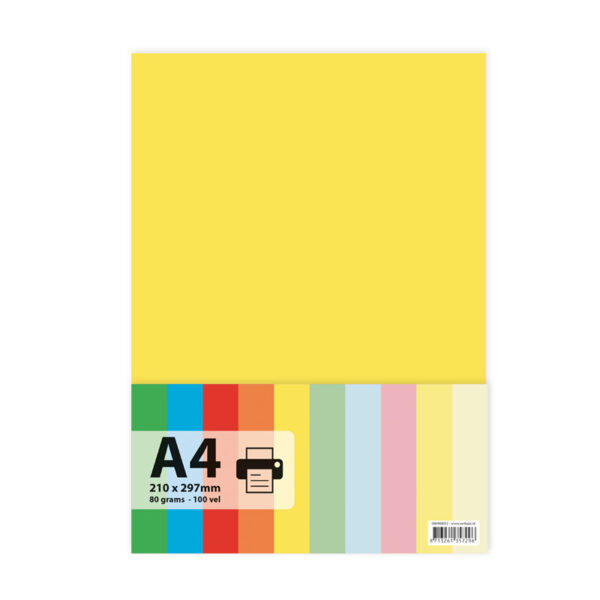 Papier A4 80gr 100 vel - geel