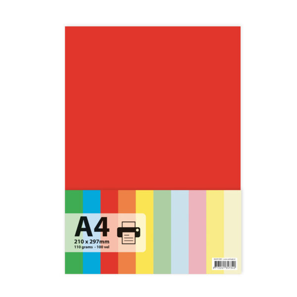 Papier A4 110gr 100 vel - rood