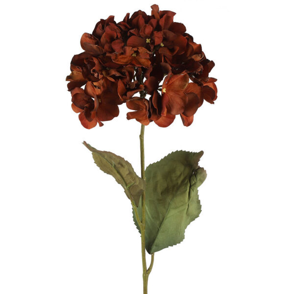 Kunstbloem Hydrangea rood 73cm