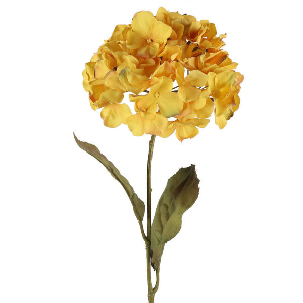 Kunstbloem Hydrangea geel 73cm