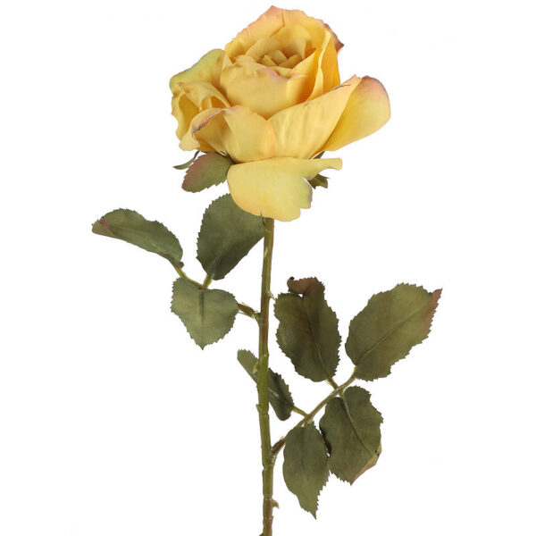 Kunstbloem Rosa geel 61,5cm