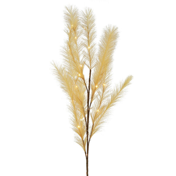 Kunstbloem Pluim LED timer Pampas yellow gold 90cm