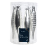 Kerstbal Glas IJspegel 15.00cm 6 stuks - Zilver