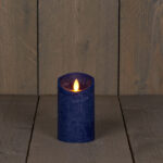 LED Kaars rustiek incl. timer - 7.50x12.50cm - Blauw