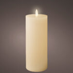 LED Kaars rustiek incl. timer - 7.00x19.00cm - Ivoor