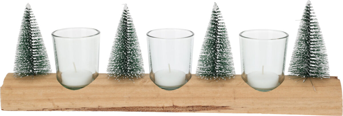 Theelichthouder kerstboom set 39x12cm