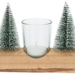 Theelichthouder kerstboom set 39x12cm