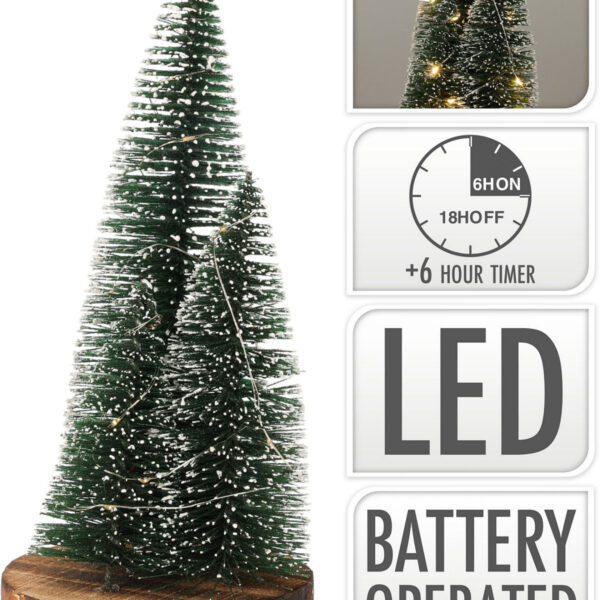 Kertbomen 30cm op voet LED incl. timer - Groen