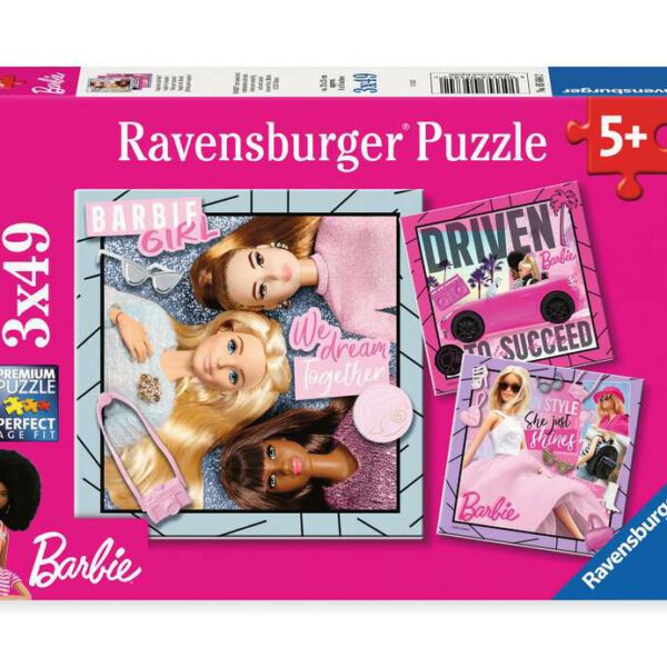 Puzzel 3x49 stukjes Barbie: Inspire the World!