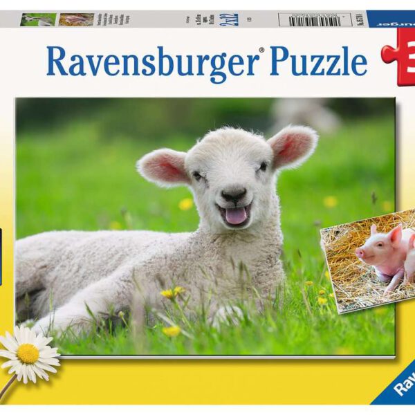 Puzzel 2x12 stukjes Boerderijdieren