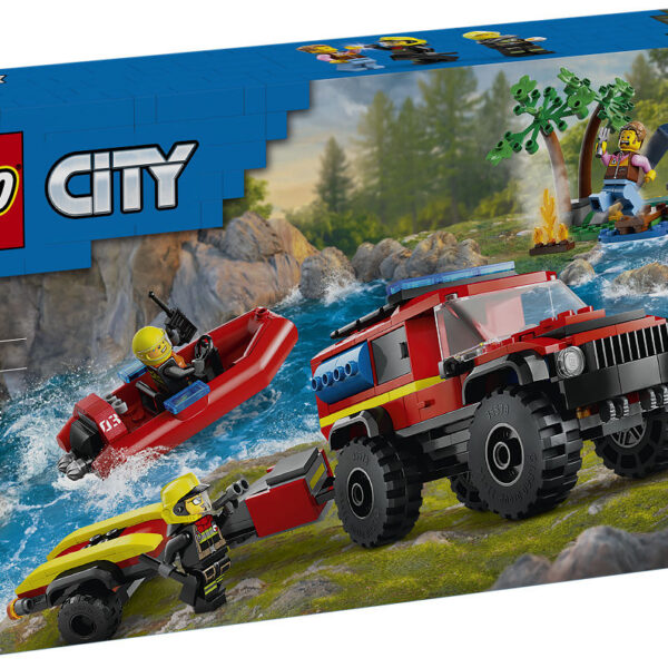 LEGO City Brandweer 4x4 brandweerauto met reddingsboot