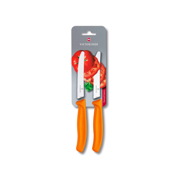 Victorinox Classix Tafelmes rond kartel 11cm 2st - oranje