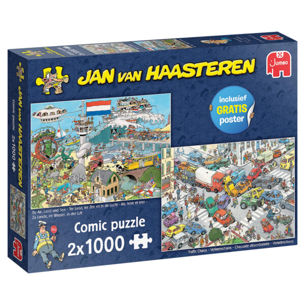 Puzzel 2x1000 st. JvH Verkeerschaos en Ter Land, Ter Zee