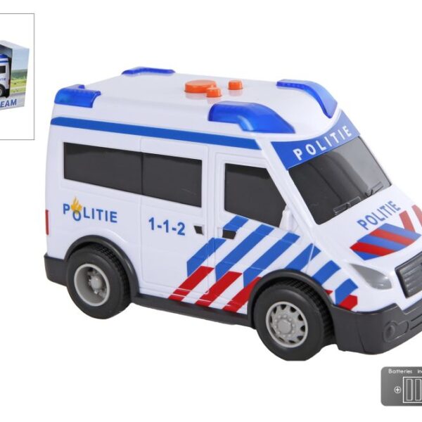 2-Play politieauto tankauto NL free wheel licht geluid 14cm